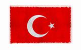 Flag of Turkey on old wall background, vector wallpaper, texture, banner, illustration