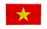 Flag of Vietnam on old wall background, vector wallpaper, texture, banner, illustration