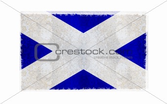 Scottish Flag on old wall background, vector wallpaper, texture, banner, illustration