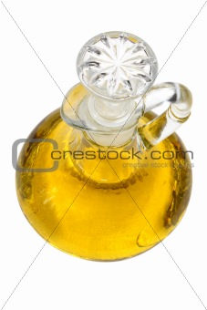 gold olive oil isolated on white