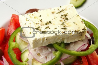 Close up of a Greek Salad