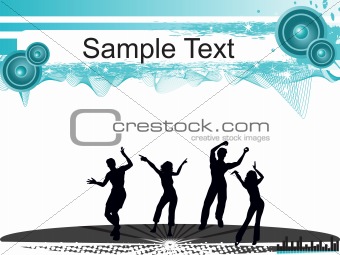 dancing couples with place for the text and music background, wallpaper 