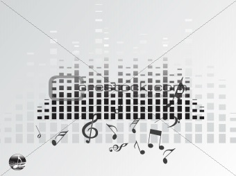 music graph on gray background, vector illustration 