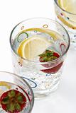 summer drinks water lemon strawberry ice
