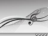 shiny musical waves on gray background, banner