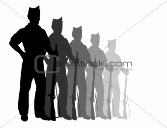 Silhouettes of riflemens