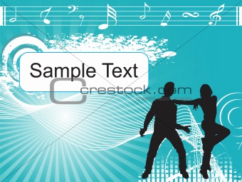 dancing couple sample text and music graph, wallpaper