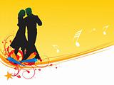 music background with dancing couple, wallpaper