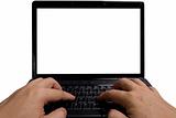 Typing on a computer notebook/laptop