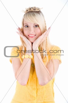 Cute girl in yellow top