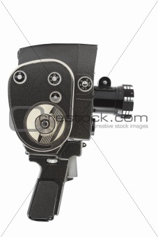 Retro film camera isolated on white