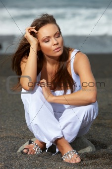 Woman on the Black Beach 