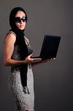 Classy woman with laptop