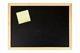 Chalkboard with yellow note