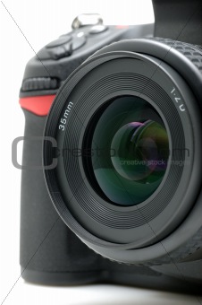 Closeup of digital SLR camera