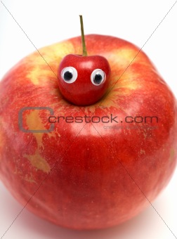 sweet cherry & big red apple