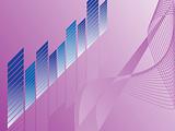 wavy purple background of musical graph, vector illustartion