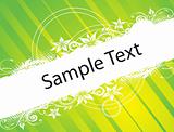 curve and circles elements for sample text in green pattern