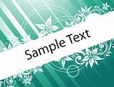 floral banner vector for sample text in green gradient