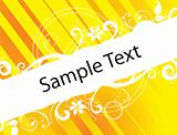 floral banner vector for sample text in yellow