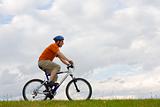 Man riding a mountain bike 