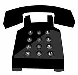 black telephone with push button numbers