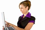 Business women using laptop